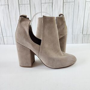 Women's Tan Steve Madden Suede Leather Naomi Side Cut Booties Size 9
